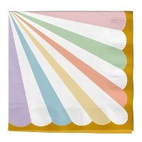 Taart Servetten met gouden rand 16,5 x 16,5 cm - 20 stuks
