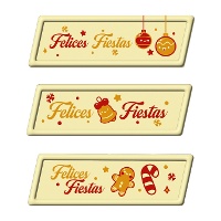 Bord van witte chocolade met 'Fijne feestdagen' - 66 eenheden
