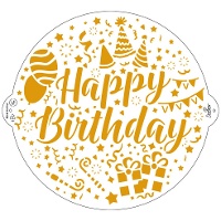 Stencil van Happy Birthday van 25 cm - Decora