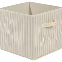 Opvouwbare opbergmand 30 x 30 x 29 cm, beige gestreept