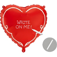 Personaliseerbare rode hartvormige ballon met stift