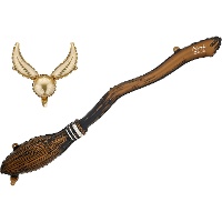 Harry Potter folieballonnen - Nimbus 2000-bezem en Gouden Snaai