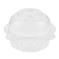 Plastic cupcake capsule met deksel 11 x 8,5 x 7,5 cm - 100 st.