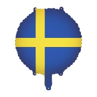 Folieballon met Zweedse vlag, 35 cm