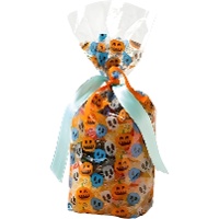 Zakjes voor snoepjes met pompoenen en schedels van 12,5 x 24 cm - 20 stuks