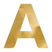 Grote gouden letter A van polystyreen, 60 cm