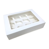 Witte doos voor 12 mini-cupcakes