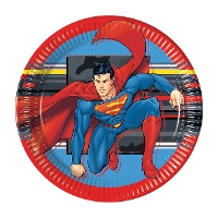 Superman-borden 23 cm - 8 stuks
