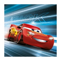 Cars blauwe servetten 16,5 x 16,5 cm - 20 stuks