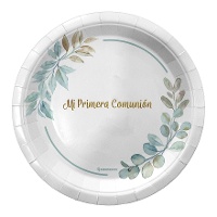 Florale communieborden van 18 cm - 8 stuks