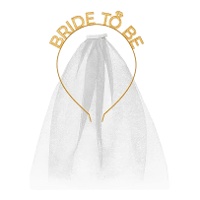 Diadeem Bride to be met witte sluier