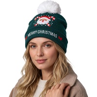 Kerstmuts met glitter en kerstmanmotief