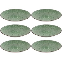 27 cm mandala roze steengoed bord - Vessia - 6 stuks