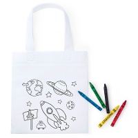 Tas voor kleuren van de Buitenaardse ruimte met waskrijtjes