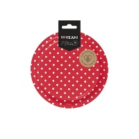 Ronde borden met witte stippen 18 cm - 8 stuks