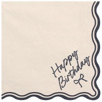 Servetten 'Elegant Birthday' 16,5 x 16,5 cm - 12 stuks