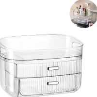 Transparante make-up organizer met 2 lades (28 x 18,5 x 18,5 cm)