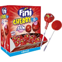 Cherry-smaak lolly met kauwgom - individuele verpakking - Fini cherry pop gum - 100 stuks