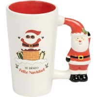 Mok van 470 ml met handvat in de vorm van de kerstman