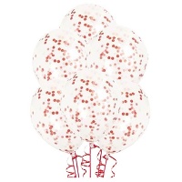 Transparante latex ballonnen met confetti van 30 cm - Qualatex - 6 stuks