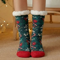 Kerstsokken met kerstprint - maat 36-42 - 1 paar
