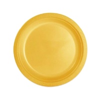 Gekleurde plastic borden van 22 cm - 12 stuks