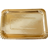 Gouden dienblad 24 x 18 cm - 100 stuks