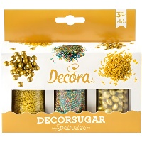 Set met assorti sprinkles in goud en multicolor - 85 gr