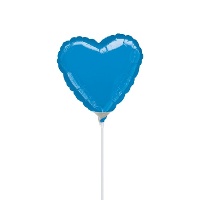 Opblaasbare ballon met mini hartvormige stok van 10 cm in kleur - Anagram - 1 eenheid