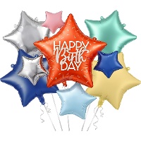 Veelkleurig ballonnenboeket met «Happy Birthday» - 5 stuks