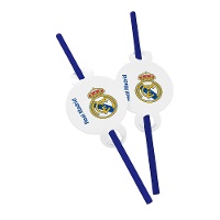 Real Madrid blauwe en witte rietjes - 6 stuks