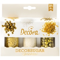 Kit met assortiment van gouden en witte sprinkles - 85 gr