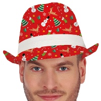 Rode gangster kerstmis hoed