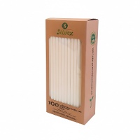 Biologisch afbreekbare papieren rietjes van 19,5 cm - 100 stuks