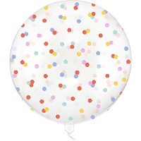 Transparante orbz-ballon met meerkleurige stippen van 60 cm