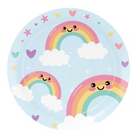 Regenboogwolk Platen 18 cm - 8 stuks