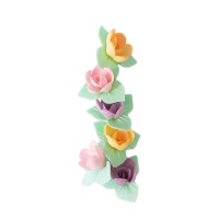 Rozenbloemblaadjes met bladeren - Scrapcooking - 6 stuks