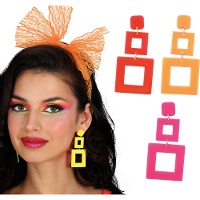 Neonoorbellen jaren '80 - assorti, 1 paar