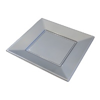 Gekleurde vierkante plastic borden van 23 cm - 4 stuks
