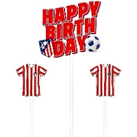 Atlético de Madrid Happy Birthday-toppers - 3 stuks