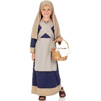 Hebreeuws kostuum in blauw en beige voor meisjes