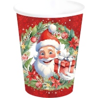 Kerstbekers met kerstmanmotief, 240 ml - 6 stuks