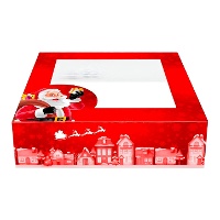 Doos van 28 x 28 x 7,5 cm voor Santa Claus gedecoreerde taart