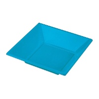 Diepe plastic borden van 17 cm in kleuren - 6 stuks