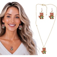 Kerstset met ketting en oorbellen met rendiermotief