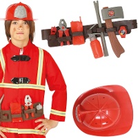 Brandweerriem met accessoires en kinder-brandweerhelm