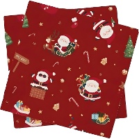 Rode servetten met de Kerstman, 16,5 x 16,5 cm - 20 stuks