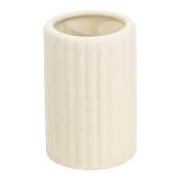 Tandenborstelhouder met gestreept reliëf, naturel