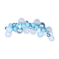 Organische ballonslinger in twee kleuren en zilver - 53 stuks