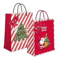 Kerstgeschenktas 45 x 33 x 10 cm rood - 1 stuk
